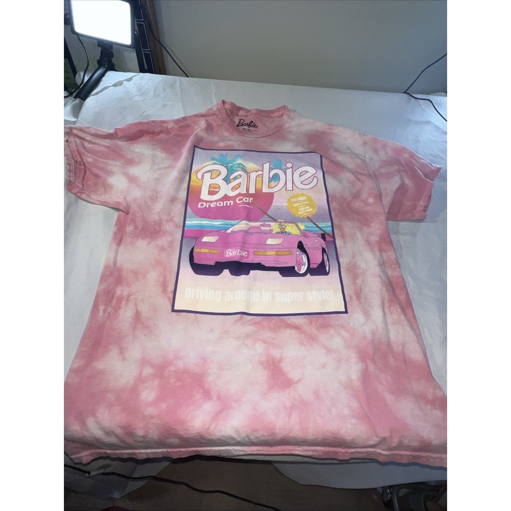 Barbie Malibu Tee Shirt Blush Tie‎ Dye Short Sleeve XL Graphic Tee Vintage 393